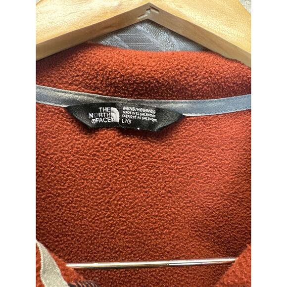 The North Face Men’s Fleece Jacket Size L Burnt Red Full Zip Outdoor Hiking Warm - Picture 3 of 9